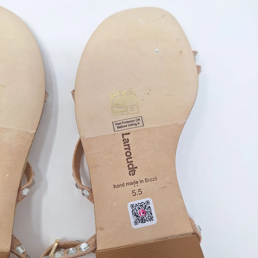 Larroude Patmos Crystal Sandal in Cristal